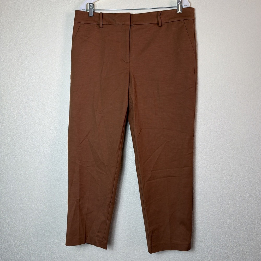 LOFT Women Trousers 12 Riviera Slim Crop Ankle Pant Business Casual Stretch Work